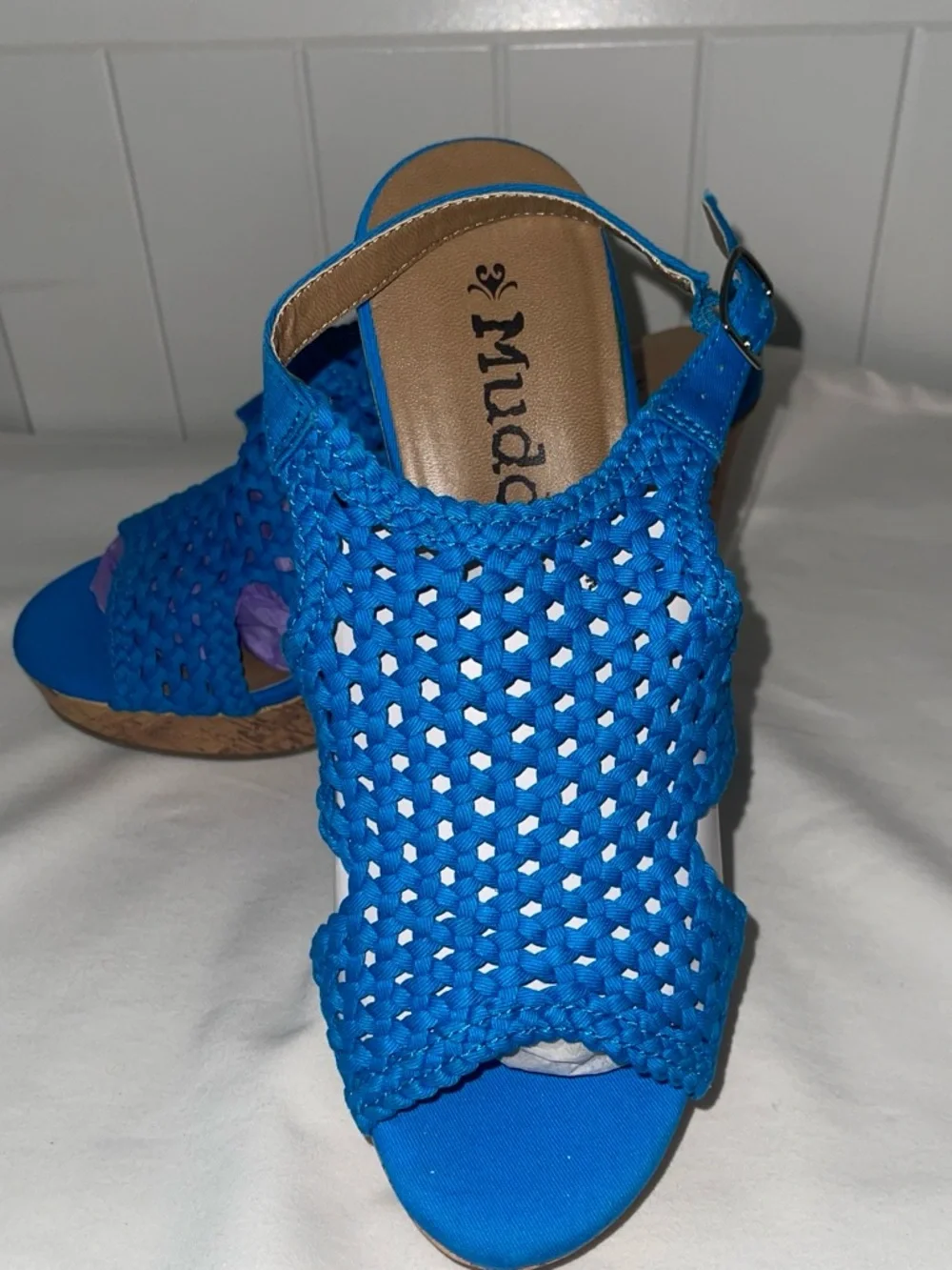Mudd Electric Blue Woven Slingback Wedge